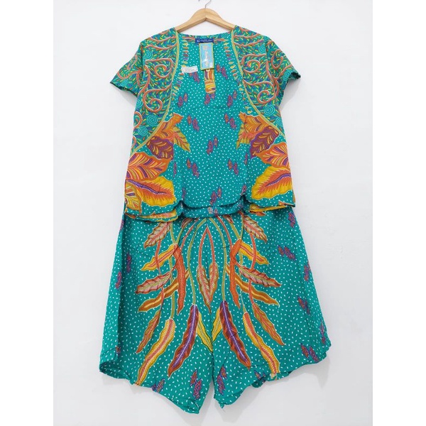 setelan babydoll kencana ungu label biru