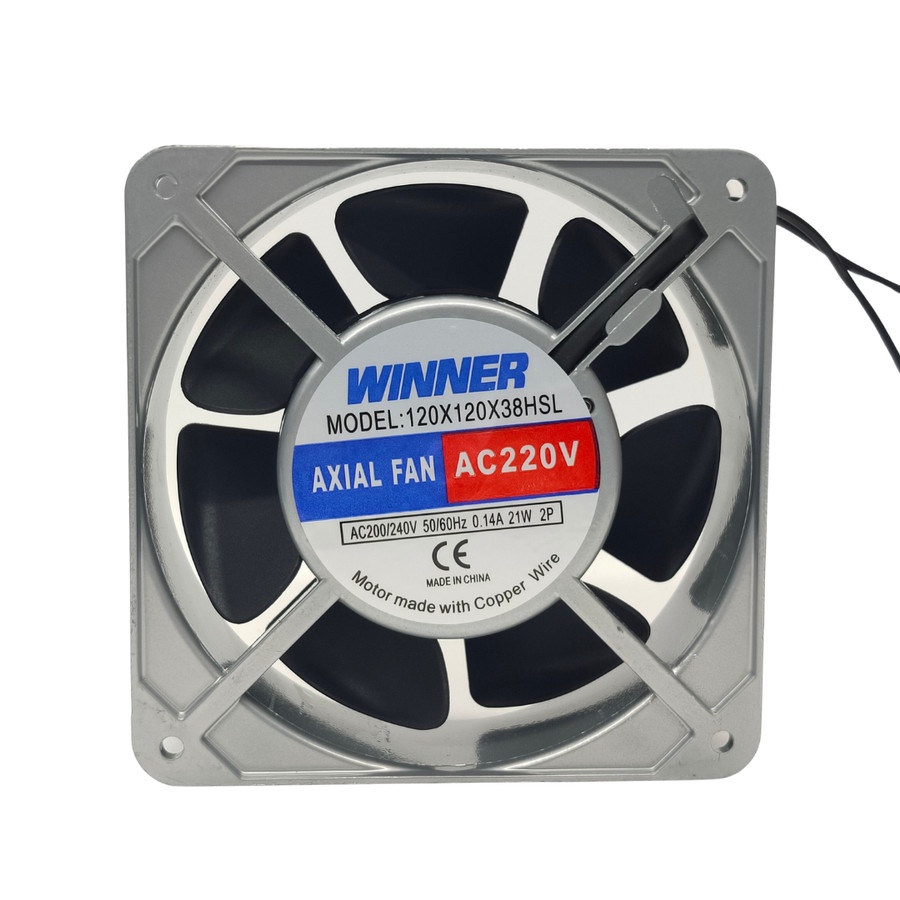 Kipas Pendingin Winner 12cm Cooling Fan AC 220v 12 x 12 x 3 cm Sleeve Bearing Kawat Tembaga