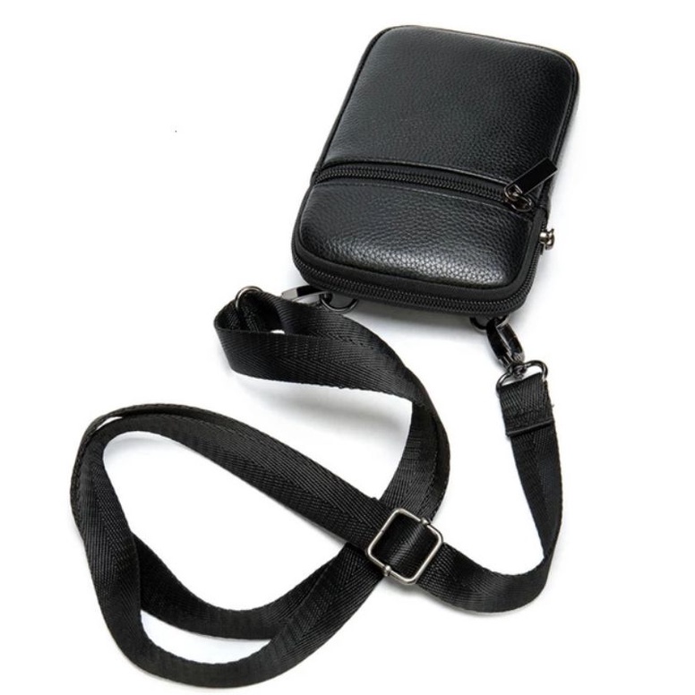 Tas kulit tempat hp - tas hp kulit - tas kulit pria mini selempang kulit asli