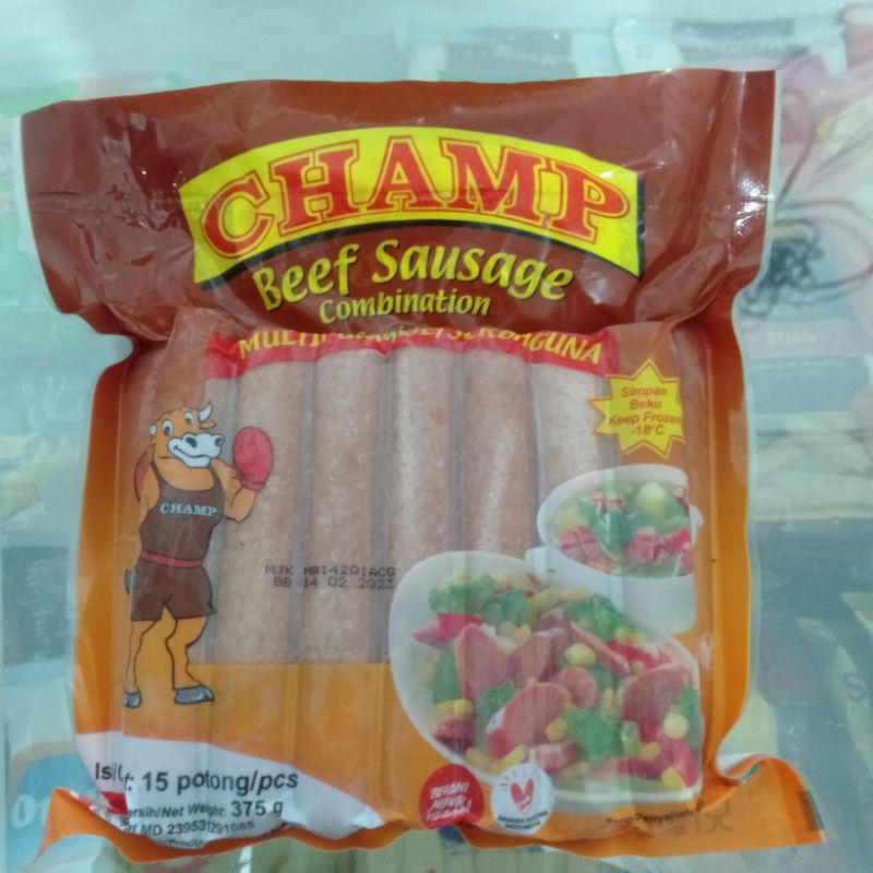 

CHAMP BEEF SAUSAGE/SOSIS SAPI SERBAGUNA 375GR