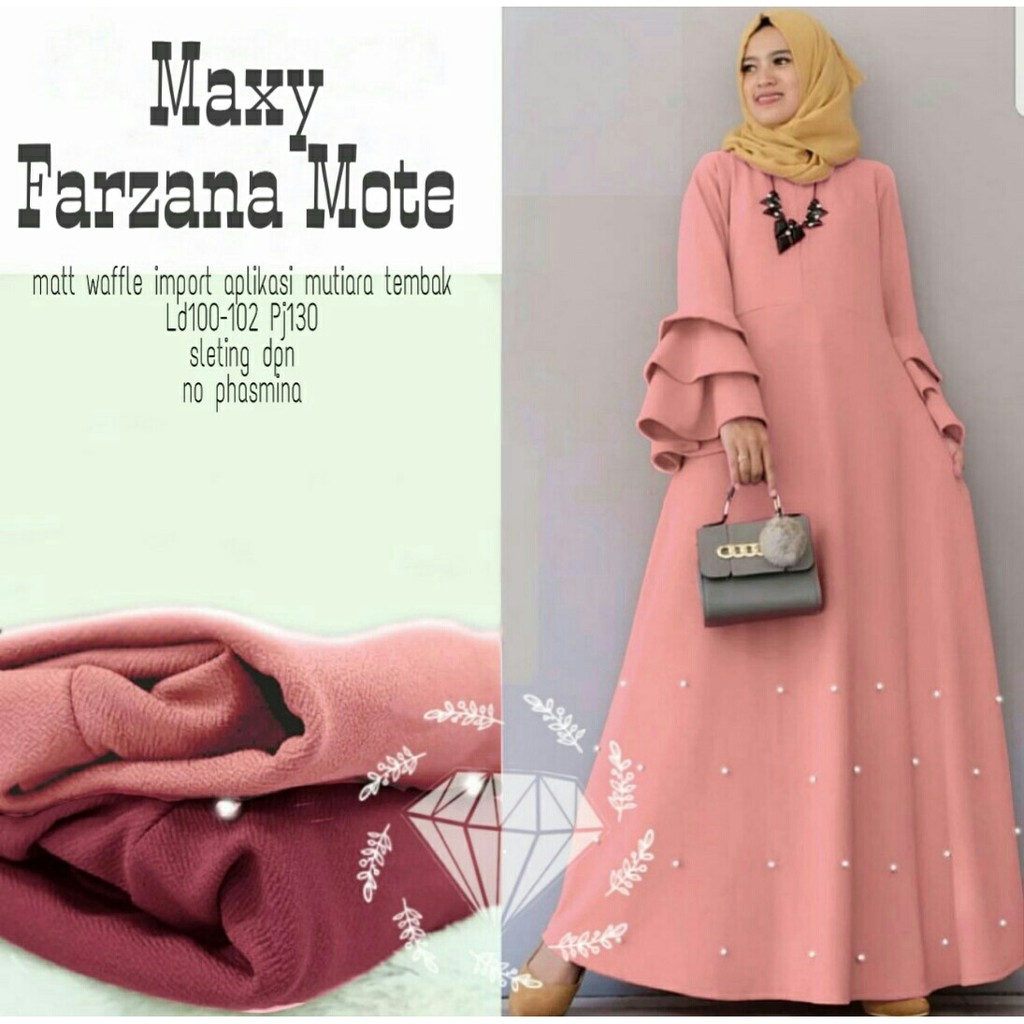 SP13 Gamis Polos Farzana Motek BUSUI 2WARNA DS / Maxi Dress Muslim / Gamis Syari / Busana Muslim