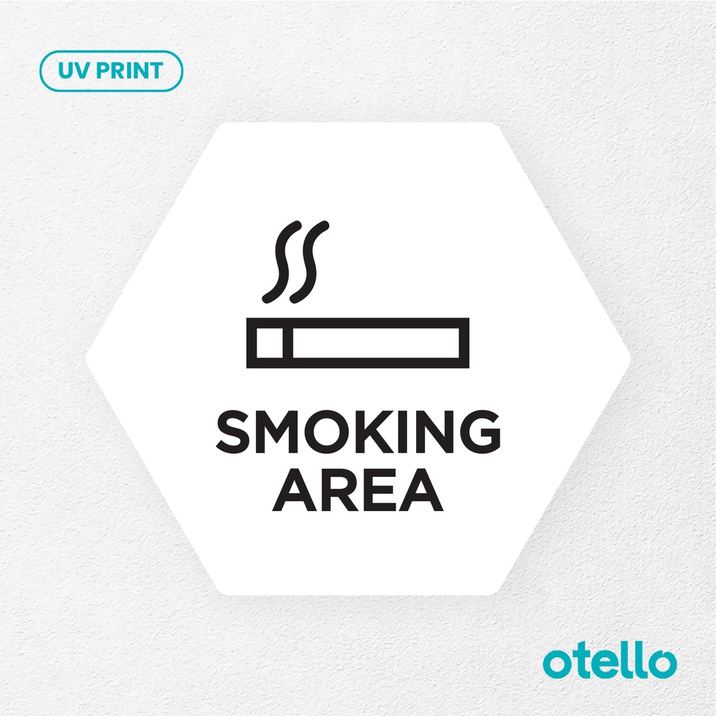 Smoking Area Signage Board Akrilik Tempel Dinding Papan Acrylic Restoran Dinding Petunjuk Toko Cafe