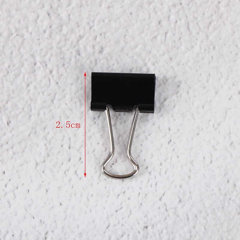 {LUCKID}12Pcs Black Metal Binder Clips File Paper Clip Photo Stationary Office Supplies