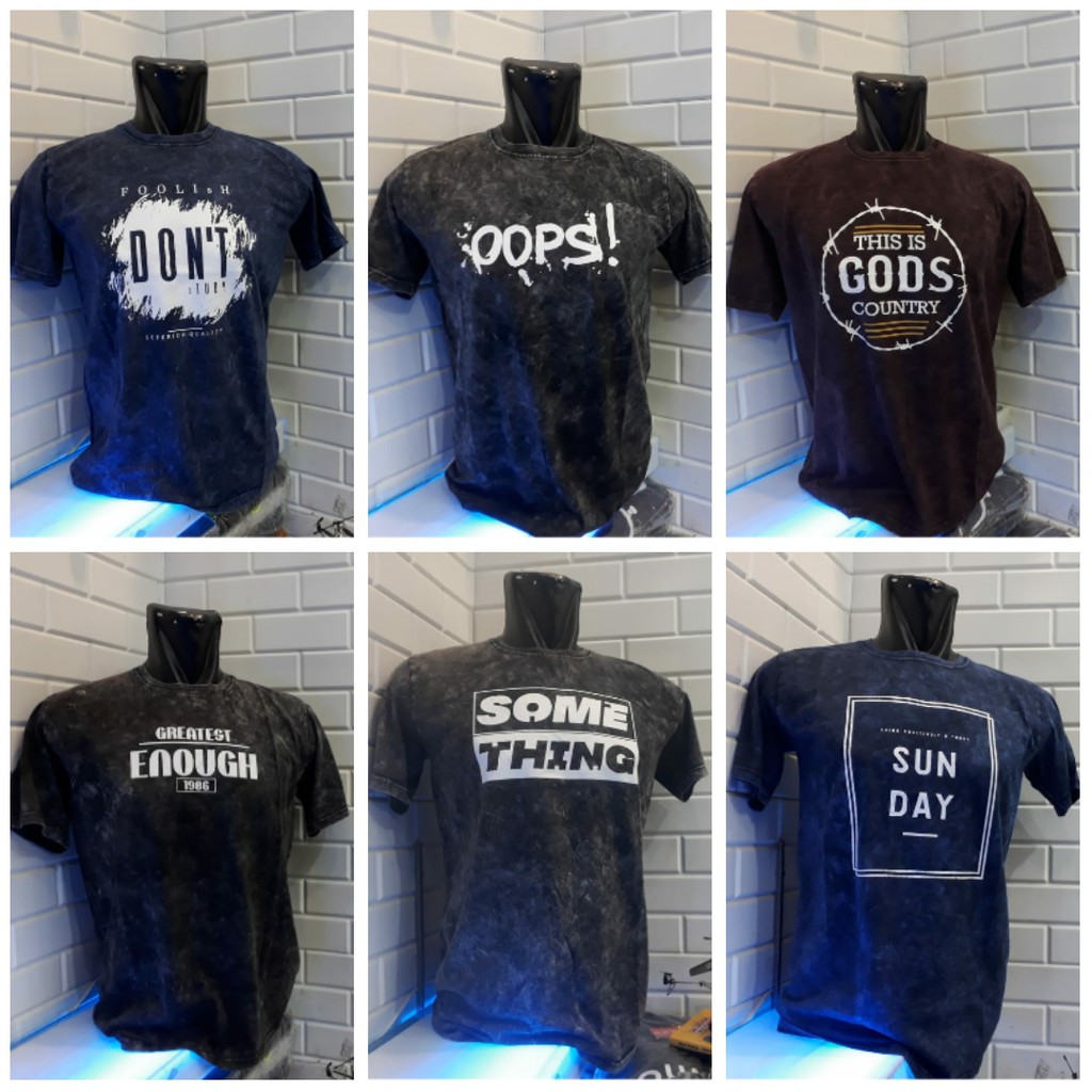 Grosir Kaos Washing Premium Distro Built Up / Kaos Pria