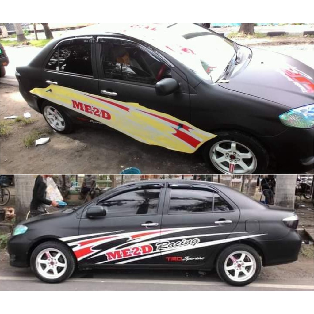 Stiker Cutting Skotlet Mobil VIOS SEDAN DESIGN GARIS RACING - 002