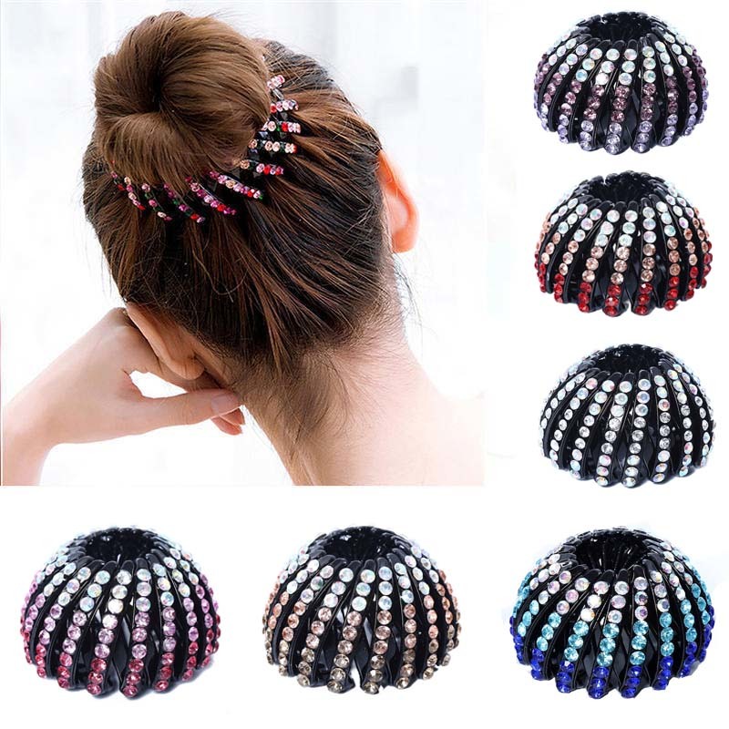 Korean Rhinestone Bird's Nest Hair Rope Fashion Crystal Pearl Ball Head Set Hair Device for Women Hair Accessories