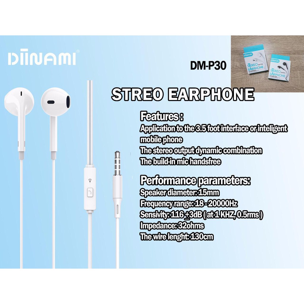 [RO ACC]  DM-P30 DINAMI HEADSET JACK 3.5MM STEREO UNIVERSAL