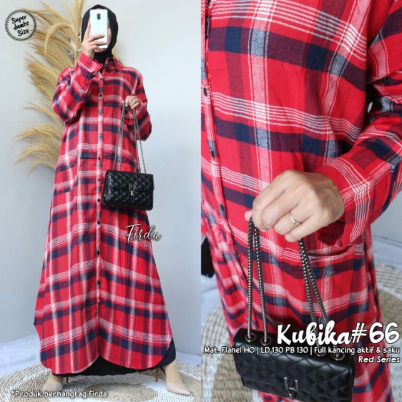 Kubika #66 Long Tunik Bahan Flanel All Size