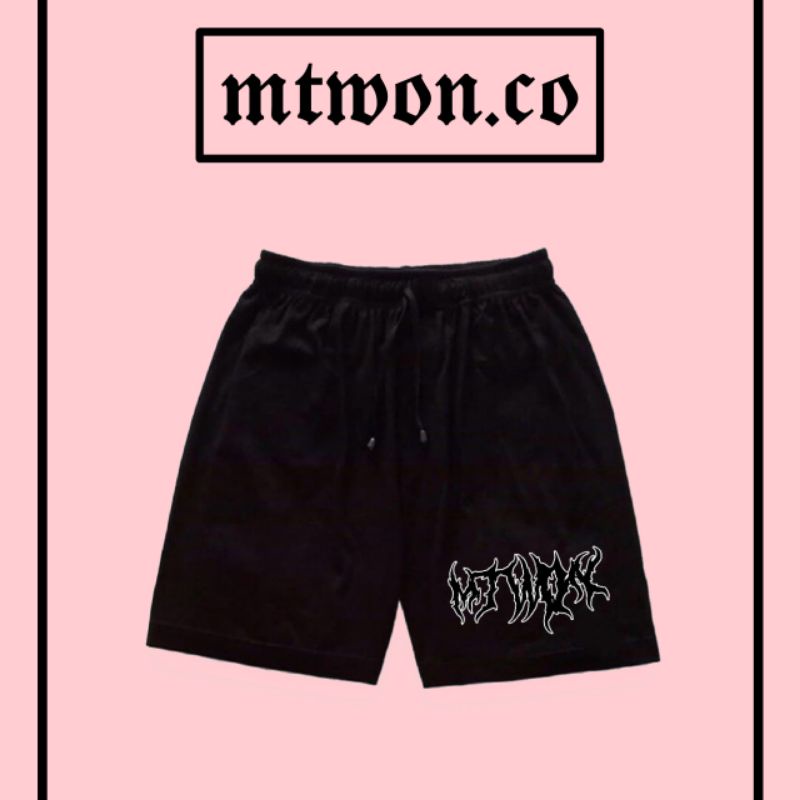 CELANA PENDEK MTWON METAL AKAR FONT HITAM MOTIF BRAND LOKAL INDO BOXER SHORTPANTS BRAND DISTRO PRIA 