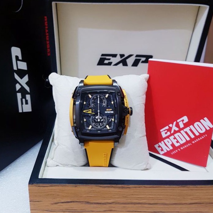 EXPEDITION PRIA E 3008 BLACK YELLOW JAM TANGAN EXPEDITION PRIA ORIGINAL