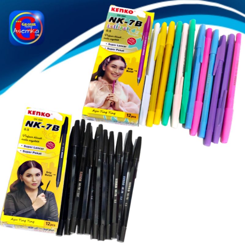 

KENKO Pulpen NK-7B Oil Gel Super Lancar 12pcs