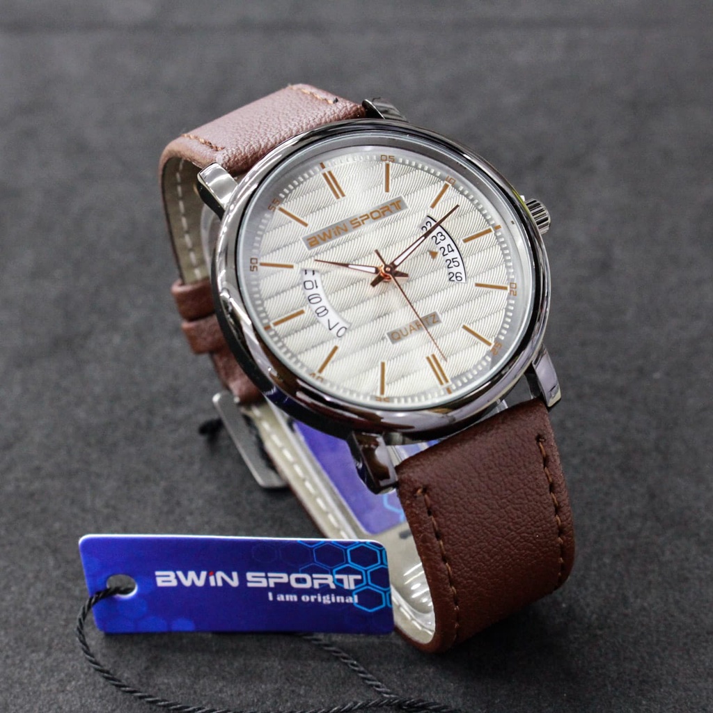 JAM TANGAN CEWEK TALI KULIT BWIN SPORT B631/JAM TANGAN FASHION CEWEK/JAM TANGAN CEWEK /