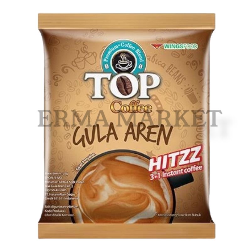 

ERMA MARKET Top Kopi GULA AREN Coffee Instant 22 gr Wings Food PROMO MURAH 22gr SASET