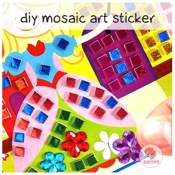 Zoetoys DIY Mosaic Art Sticker | Prakarya Menempel Stiker Manik Kerajinan Tangan | Diamond and Craft Activity