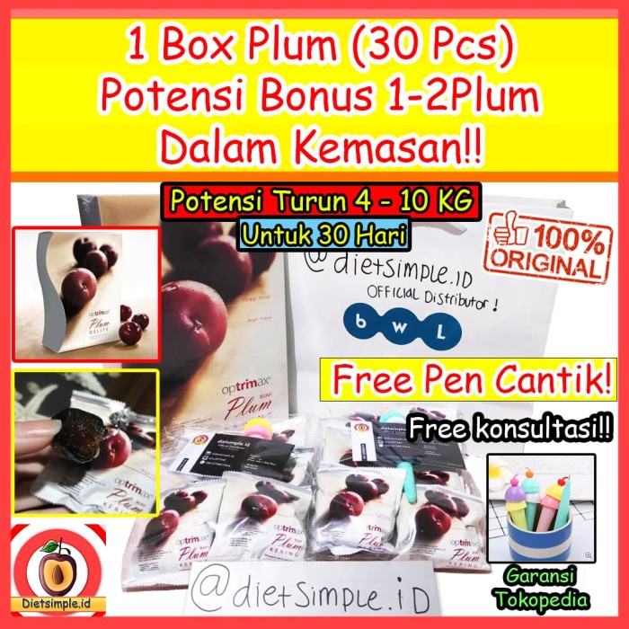 

Buah Kering - Original!! Optrimax Buah Plum Kering Diet / Pelangsing / Detox 1 Box