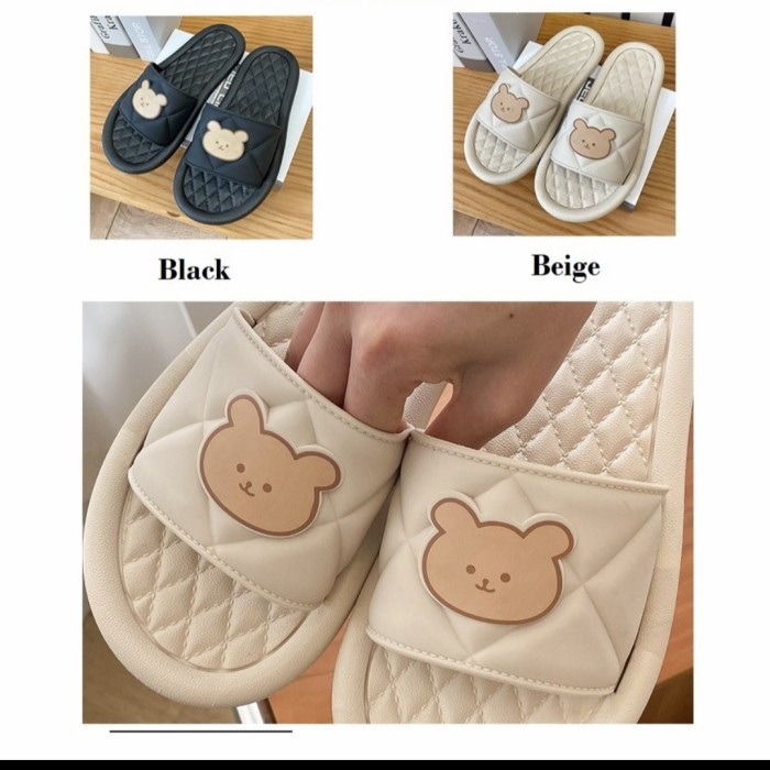 SH32 Sandal Rumah Hotel Bear Empuk Anti Licin Home Sandals Import