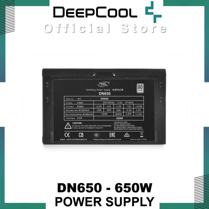 Deepcool Power Supply DN650 (Sleeve Cable) 650W