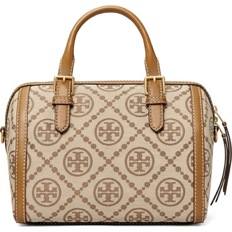 T Monogram Jacquard Barrel Shoulder Bag TORY BURCH