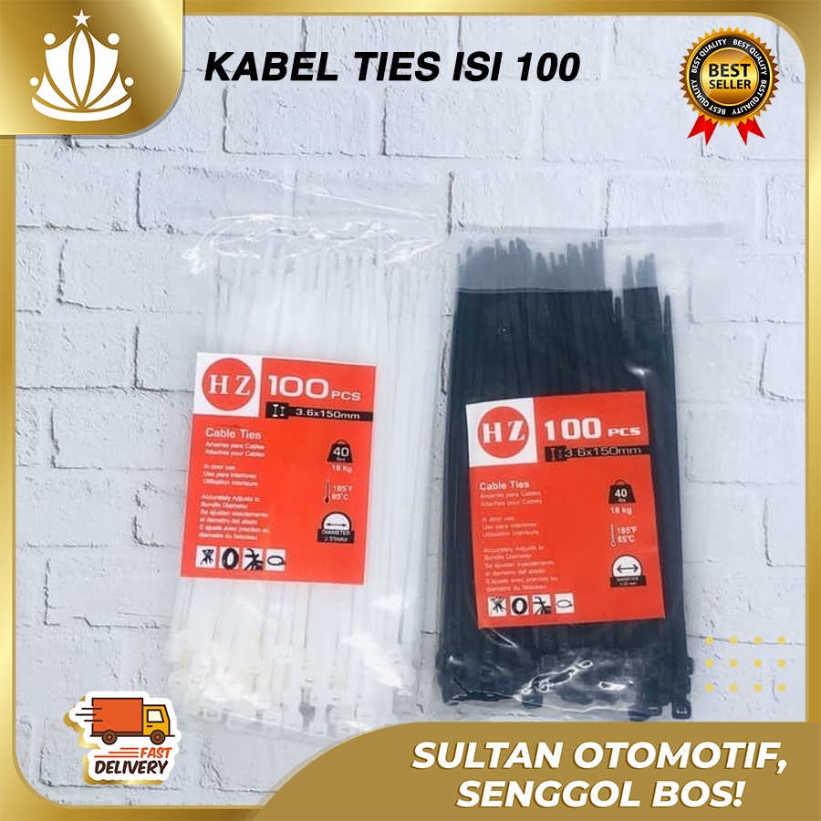 Kabel Ties Pengikat Kabel SerbaGuna / Zip Tie 2,5 x 100mm - ISI 100pcs