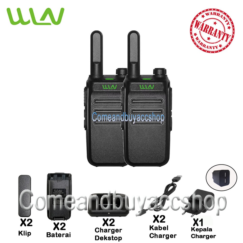 Walkie Talkie WLN KD-C32 (Isi 2 Pcs) Hitam Baterai 1500mAH