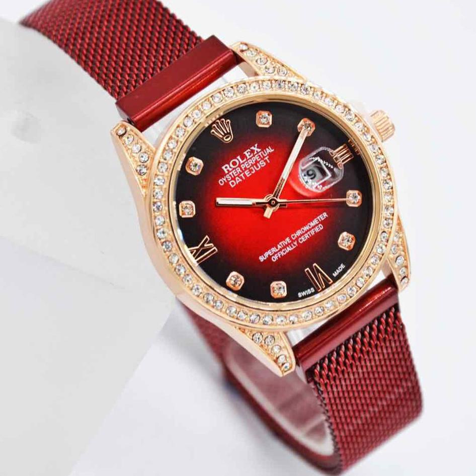 Harga Murah [✔COD] jam Tangan wanita magnet new  tanggal aktif Unisex