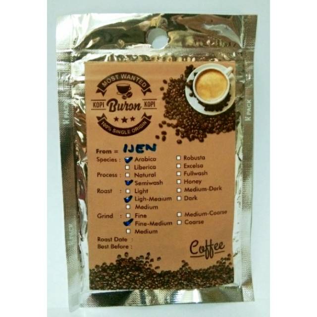 

Kopi tubruk sachet Single Original Arabika Ijen 10gr