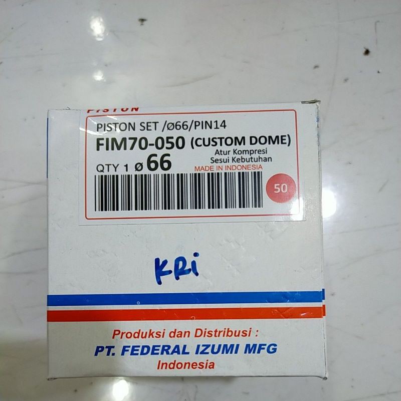 piston seher kit bore up FIM 70 diameter 65.5 66 66.5 67 67.5 68 mm pen pin 14 mm DOME MENTAH CUSTOM-OS 50 (66MM)