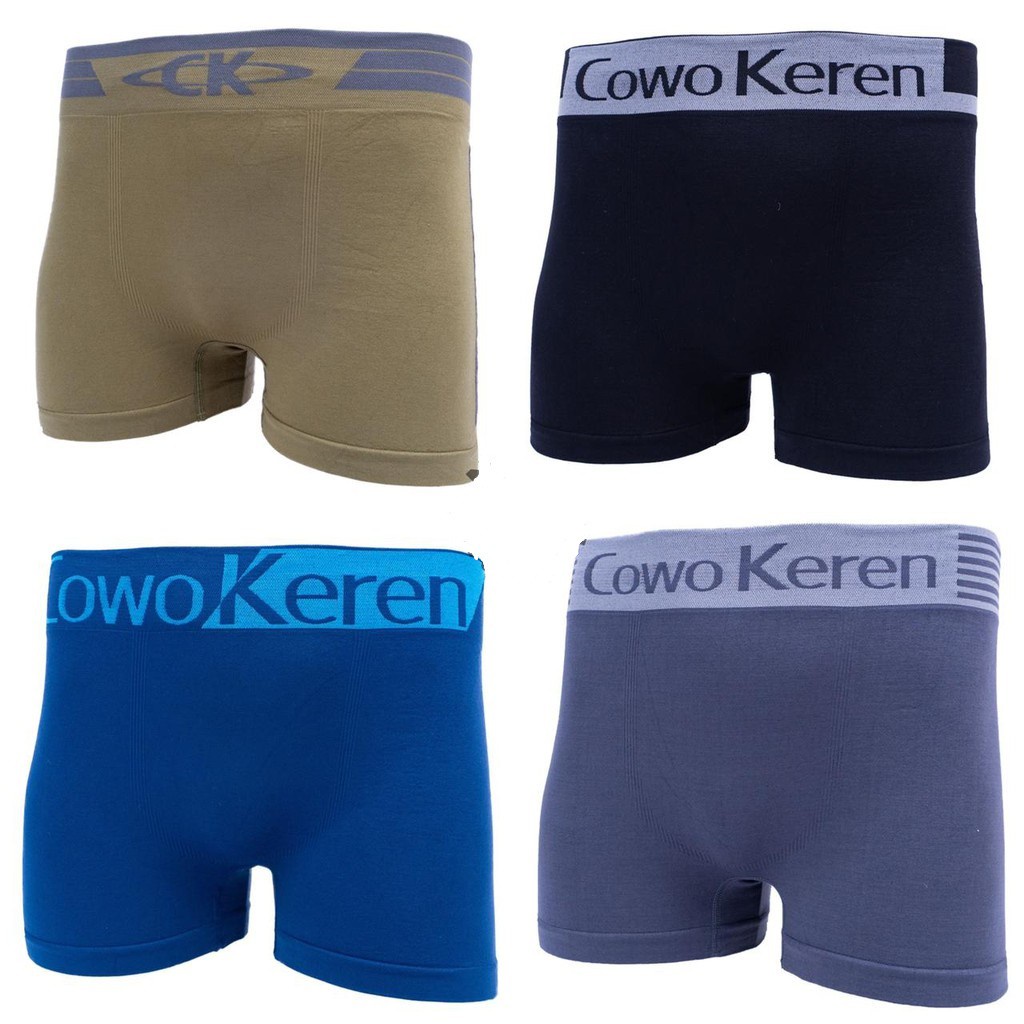 12 Pcs - Boxer Vi &amp; BB Rajut Pria Dewasa | Celana Dalam CD Seamless Spandex Tanpa Jahitan VBB V V&amp;BB Vi-BB V-BB - ViBB Vi&amp;BB Cowo Cowok Keren | Sguna Lusinan