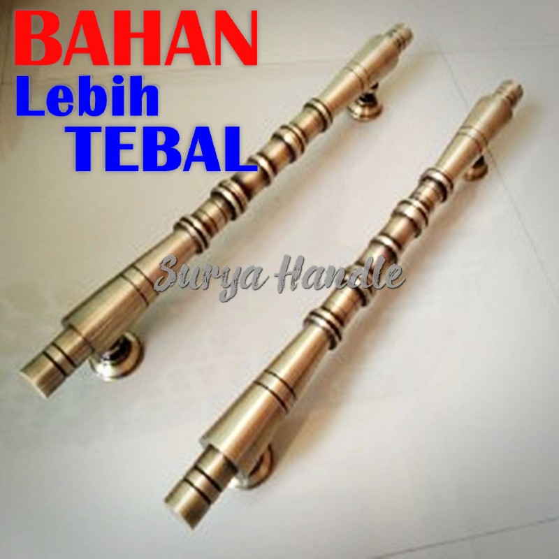 Handle Pintu Rumah Bambu 60Cm Tarikan Gagang Pintu Kuningan