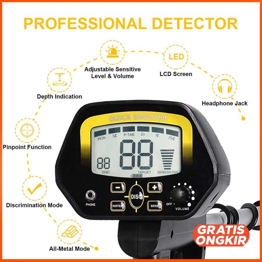 Pendeteksi Logam Metal Gold Silver Detector Finder 9V - MD4060