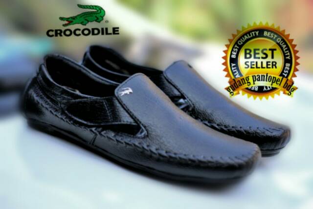 TERLARIS sepatu CROCODILE Slip On pria casual SLOP PRIA BEST SELLER KARE'ET HITAM