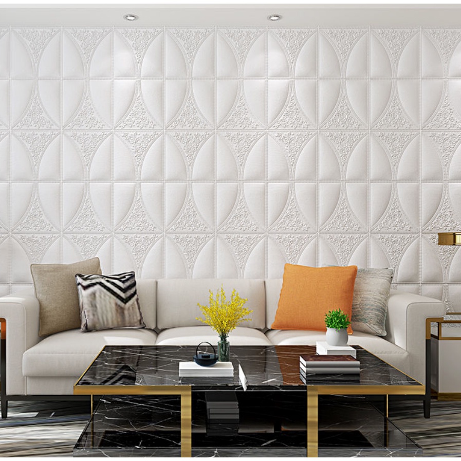 (TERMURAH) Wallpaper Foam 3D Ukuran Wallpaper Plafon High Quality Dekor Kamar bunga manik-manik-4