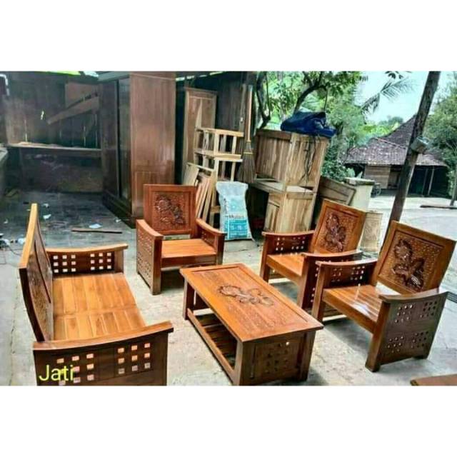 Set meja kursi tamu mebel meubel furnitur asli jepara murah berkualitas terbaru terkini