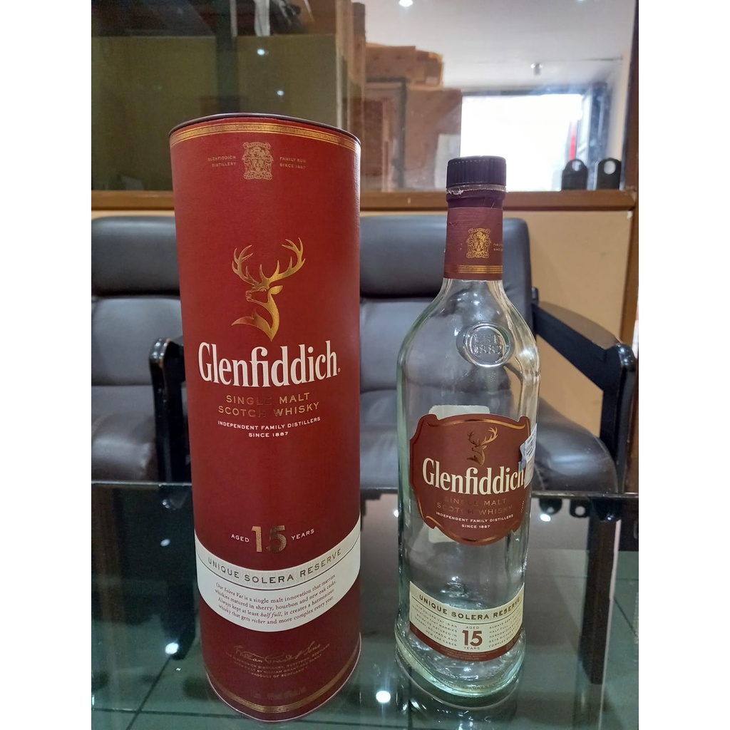 Botol pajangan dekorasi whisky glenfiddich 15 years