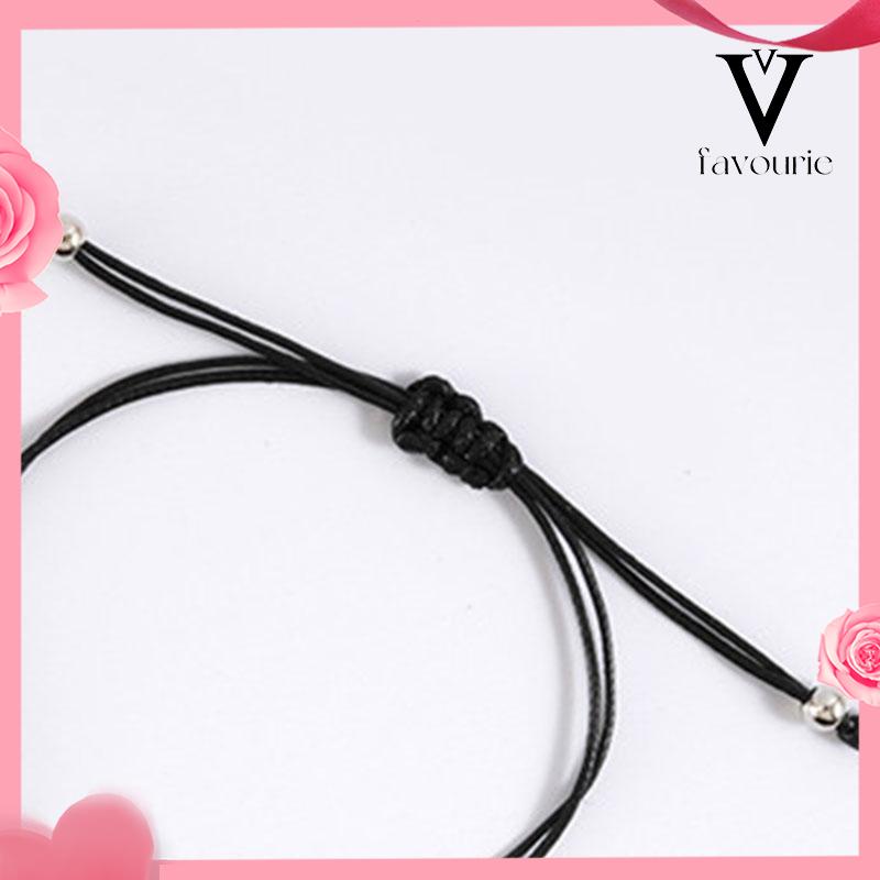 [COD]1 Pasang Double Heart Wax Woven Love Bracelet-FA