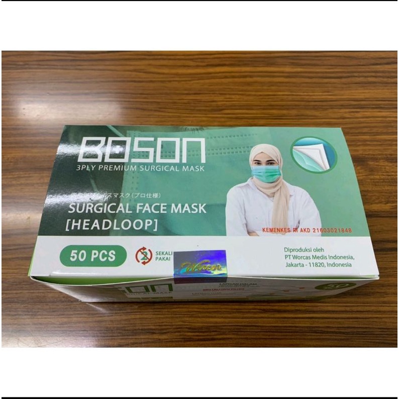 ELIER Masker Hijab Headloop 3 ply isi 40 pcs - Disposable Daily Mask - Emboss Elier