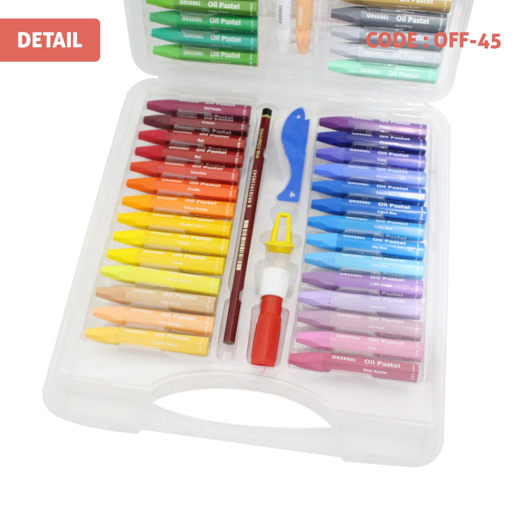 OFF-45 | GREEBEL 55 WARNA Crayon Oil Pastel Set 55 Color Alat Kesenian Menggambar