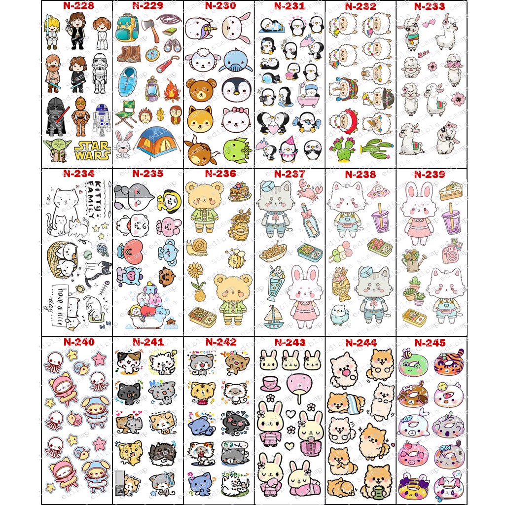 

Edible stamp stiker makanan edible stiker edible image N228-N245