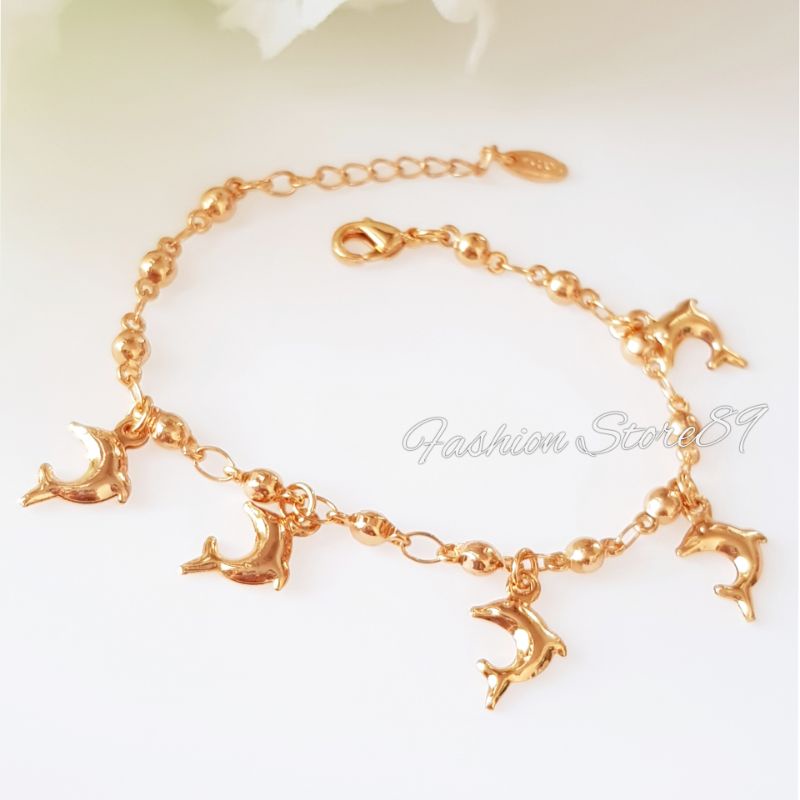 Gelang Anak Dolphin impor Yaxiya Perhiasan replica gold lapis emas 18k