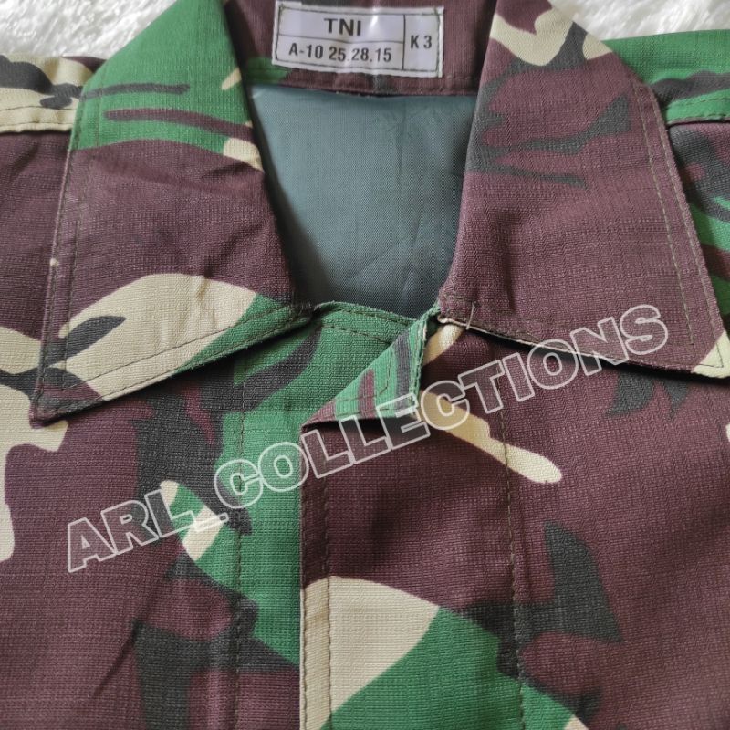 BAJU SETELAN PDL LORENG TNI BAHAN VELBET SEMI WOLL BALETOLI FUL PURING/SERAGAM PDL LORENG MALVINAS RESLETING VELCRO