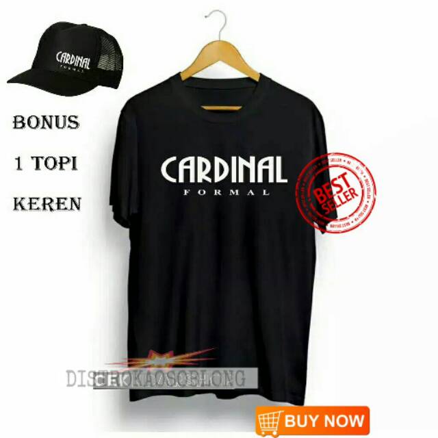  KAOS  CARDINAL  FORMAL BONUS TOPI 100 KATUN SABLON POLYPLEK 