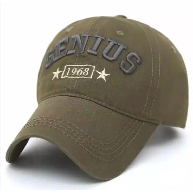 Topi Baseball Pria Distro Genius 1968 Model Terbaru 2022 Casual Cowok Cewek Keren Kekinian