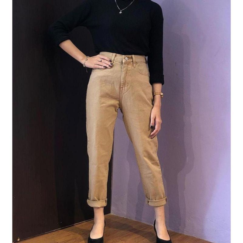 BF CELANA WANITA BOYFRIEND CREAM //CELANA JEANS BOYFRIEND // CELANA JEANS WANITA