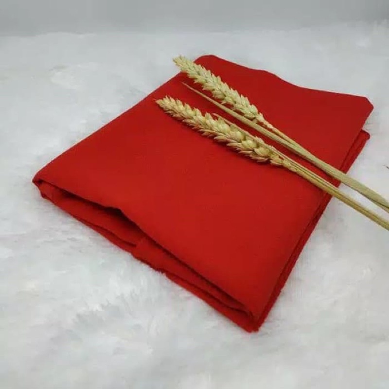 Part 1 Pasmina Polos Ceruty Baby Doll Pilih Warna [ Pilih Warna ]-Merah bendera