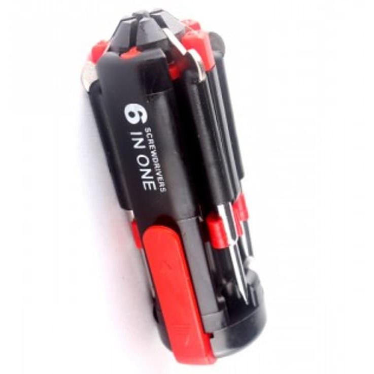 OBENG SET MINI 6IN1 (150 Gram) DILENGKAPI DENGAN LAMPU / Screwdriver Multifungsi TRAVEL SIZE