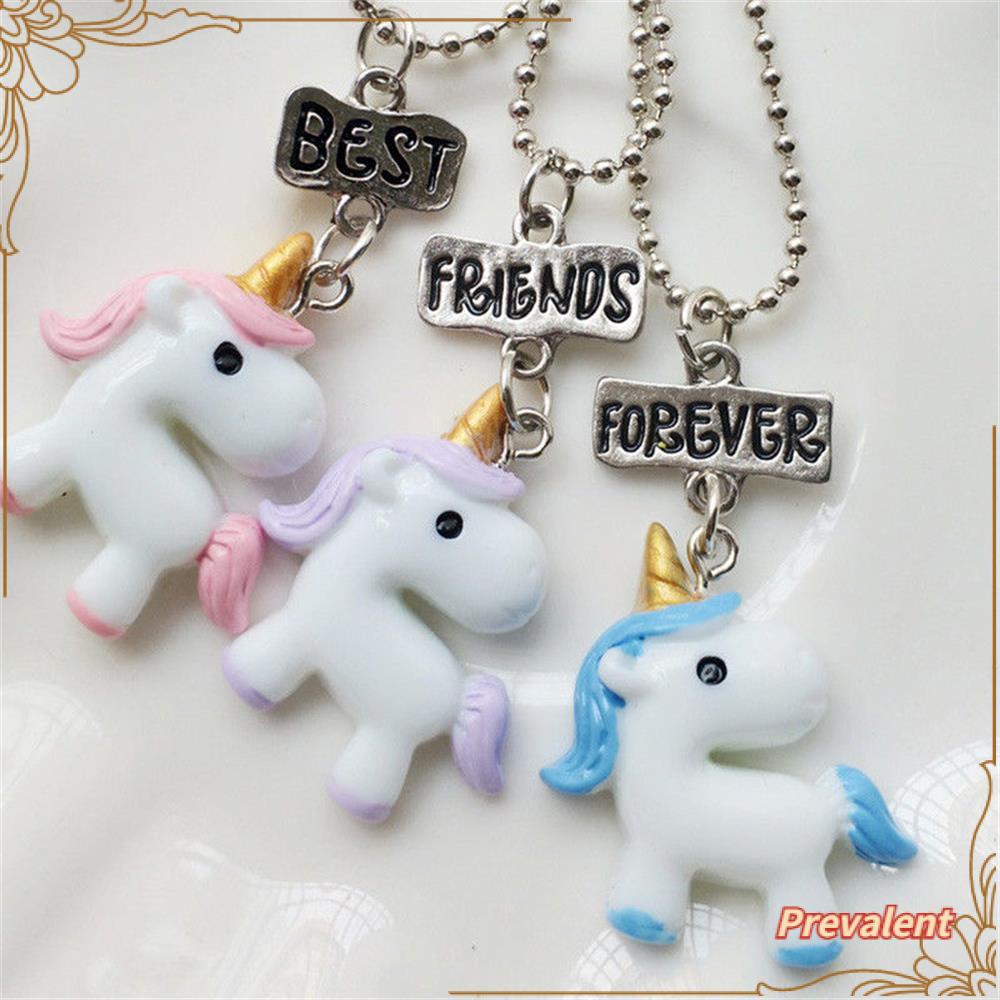 3pcs / Set Kalung Rantai Manik-Manik Tulisan Best Friend Forever Untuk Hadiah