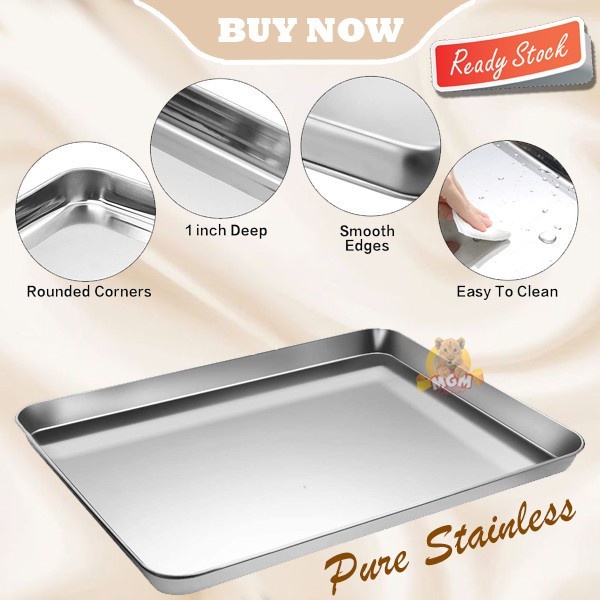 Heavy Duty Baking pan Nampan Stainless 27x21 PLUS FREE Cooling wire ST