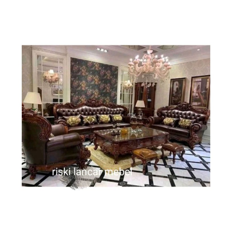 Kursi tamu ukir sofa jati minimalis jumbo mewah royal klasik virginia romawi ganesha bulldog sofa uk