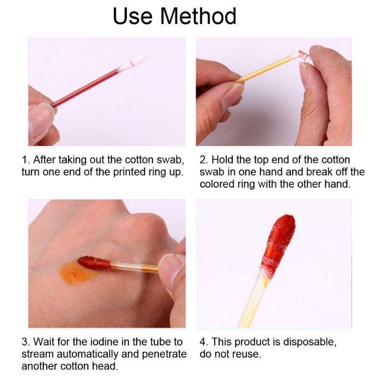 Iodine Swab Cotton First Aid kapas dengan obat merah antiseptik antiseptic swab iodine cotton buds