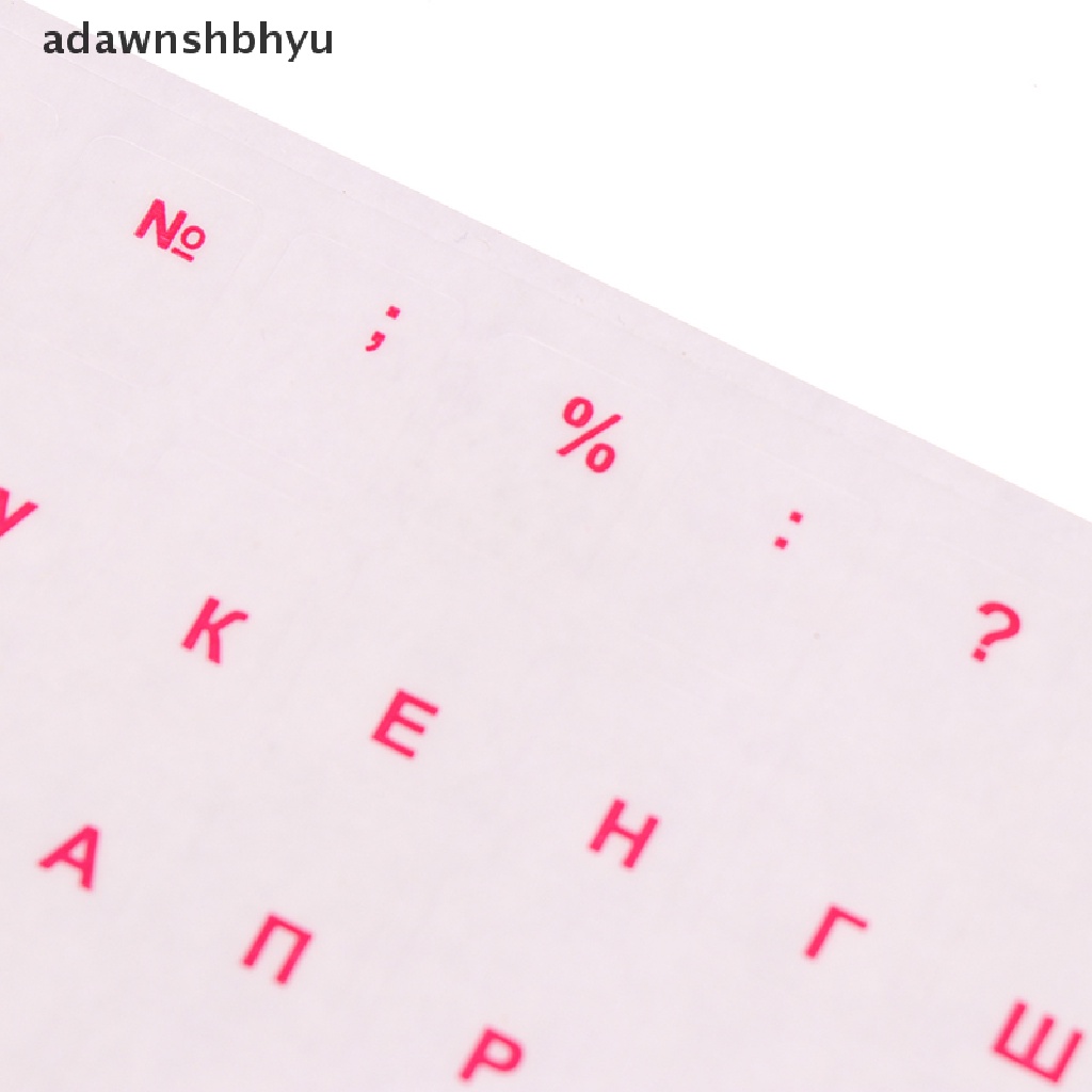 Adawnshbhyu Stiker Rusia Bening Film Sampul Keyboard Huruf Bahasa Untuk Notebook